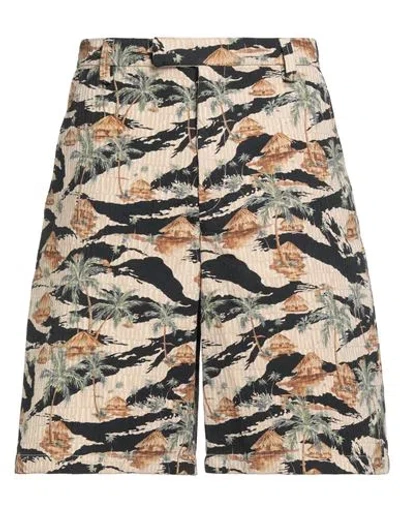 Amiri Man Shorts & Bermuda Shorts Beige Size 34 Cotton In Brown