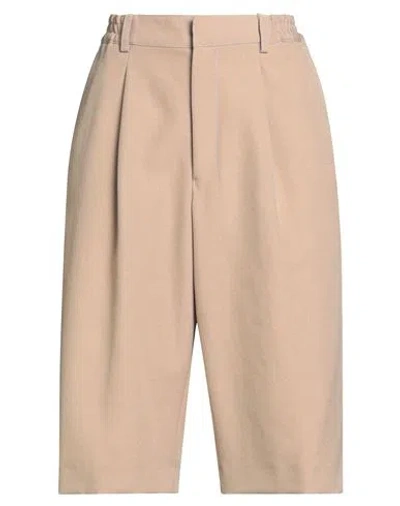 Ami Alexandre Mattiussi Woman Shorts & Bermuda Shorts Sand Size 6 Virgin Wool, Polyamide In Multi