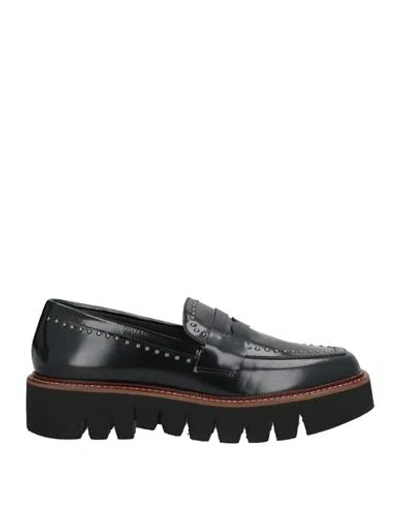 Emporio Di Pitti Woman Loafers Black Size 6 Leather In Black
