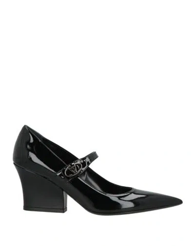 Valentino Garavani Mary Jane Patent Leather Shoes In Black