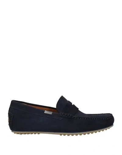 Hackett Man Loafers Navy Size 9 Leather In Blue