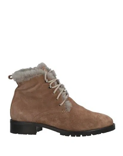 Balletta Woman Ankle Boots Khaki Size 7 Leather In Sand