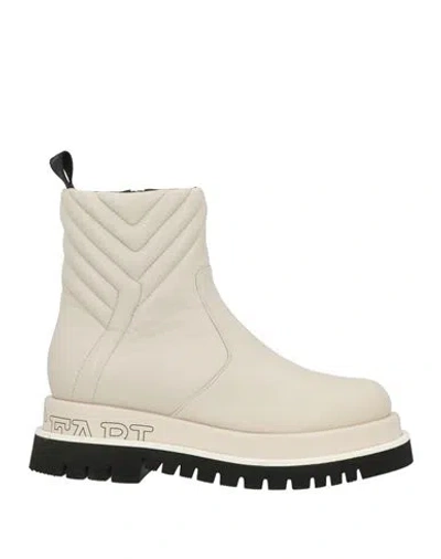 Fabi Woman Ankle Boots Ivory Size 7.5 Leather In White