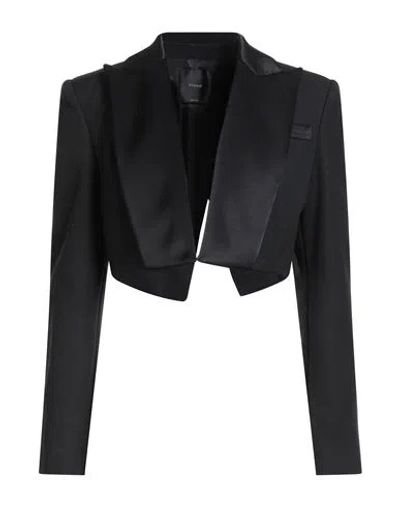 Pinko Woman Jacket Black Size 8 Polyester, Wool In Black