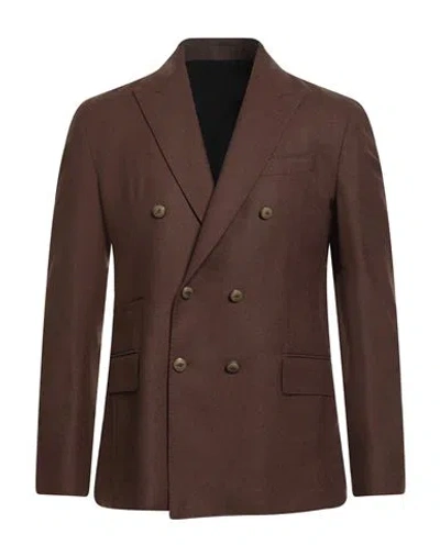 Eleventy Platinum Man Blazer Brown Size 46 Wool In Brown
