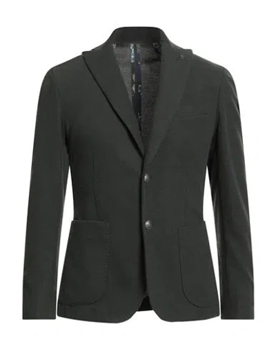 Bob Man Blazer Dark Green Size 44 Polyester, Viscose, Elastane In Green
