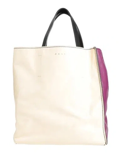 Marni Woman Handbag Ivory Size - Leather In Metallic
