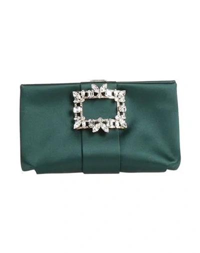 Roger Vivier Woman Handbag Dark Green Size - Textile Fibers In Green