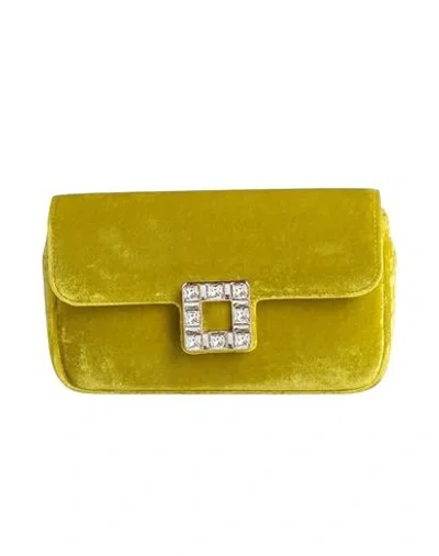 Roger Vivier Woman Handbag Lime Green Size - Textile Fibers In Green