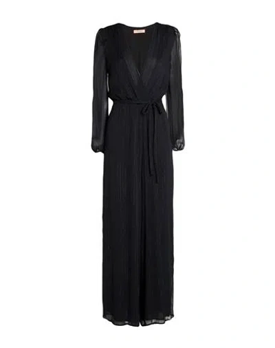 Twinset Woman Jumpsuit Black Size 14 Polyester, Metallic Polyester In Black