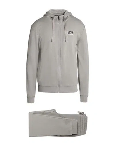 Ea7 Man Tracksuit Grey Size Xxl Cotton, Polyester In Gray