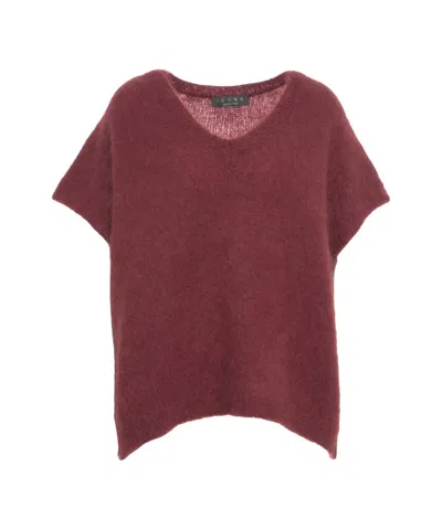 Kaos Mohair V-neck Sweater In Burgundy