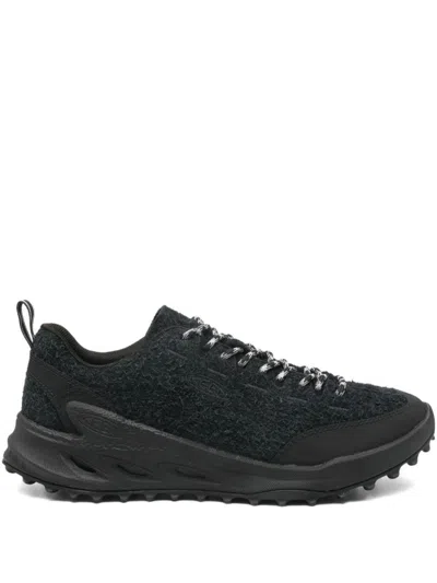 Keen Textured Black Sneakers With Rugged Sole In Black
