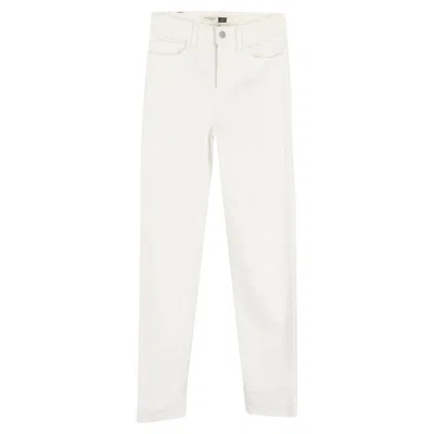 Giambattista Valli X 7 For All Mankind High Waist Jeans In White Cotton In White