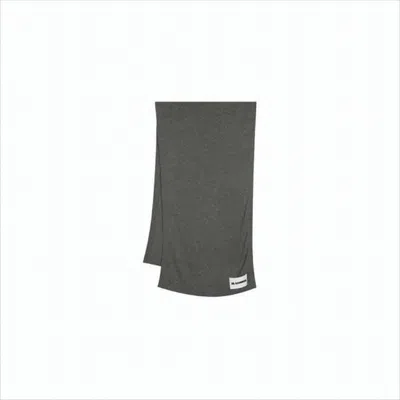 Jil Sander Long Rectangular Cashmere Scarf With Subtle Branding In Gray