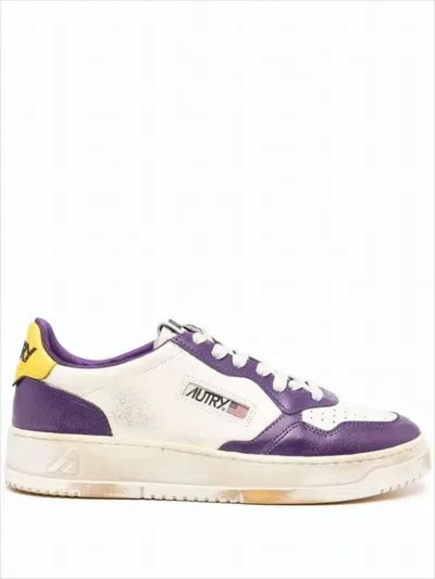 Autry Low-top Leather Sneakers With Retro Accents In White