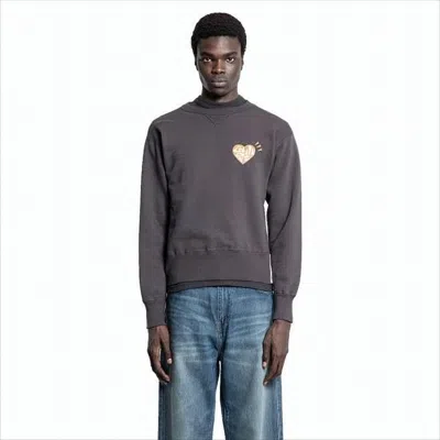 Humanmade Long-sleeve Sweatshirt With Graphic Accents And Relaxed Fit In Brown