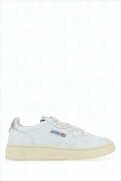 Autry Low-top Sneakers With Perforated Detailing And Metallic Accents In White