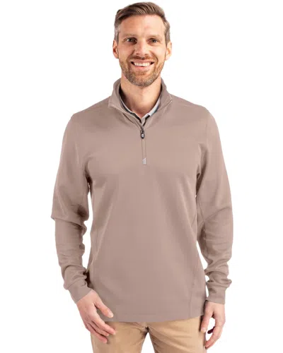 Cutter & Buck Traverse Stretch Quarter Zip Mens Pullover Jacket In Gray