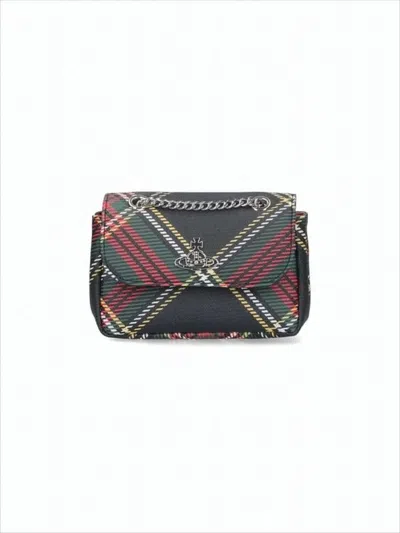 Vivienne Westwood Compact Tartan Plaid Shoulder Bag With Chain Strap In Multi