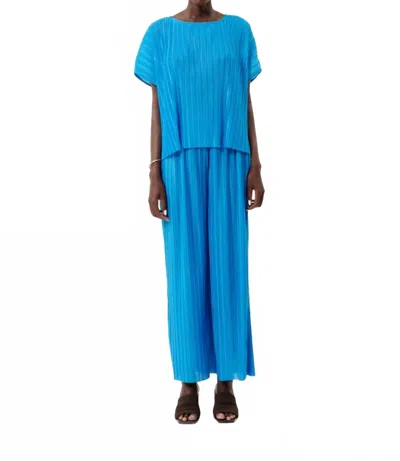 Frnch Prissie Flared Sleeve Top In Bleu Azur In Blue