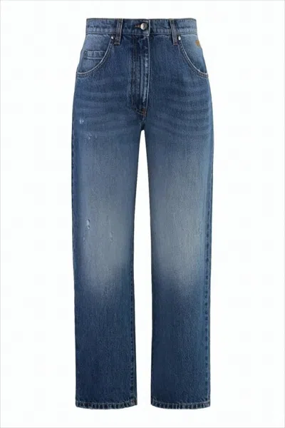 Msgm Mid-blue Denim Pants With Five-pocket Design In Blue