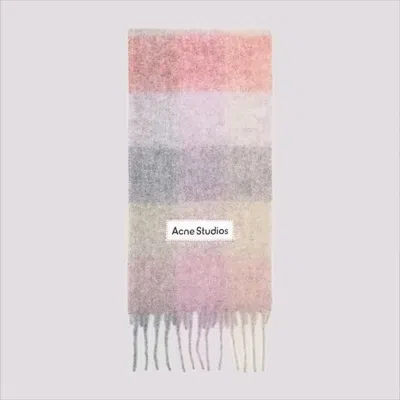 Acne Studios Soft Checkered Scarf In Pastel Shades In Multi