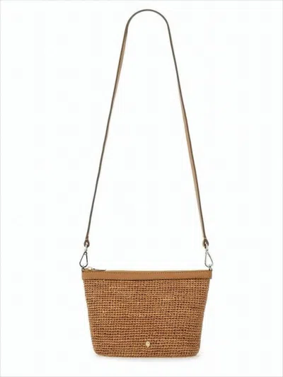 Helen Kaminski Woven Raffia Crossbody Bag With Smooth Leather Details In Neutral
