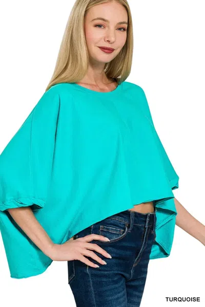 Truedames Premium Cotton Oversized Round Neck Box T-shirt In Blue