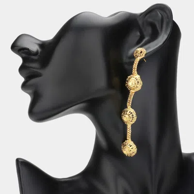 Fashnzfab Abstract Metal Link Dropdown Earrings - Gold In Gold