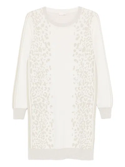 Liu •jo Mini Dress With Elegant Leopard Print In White
