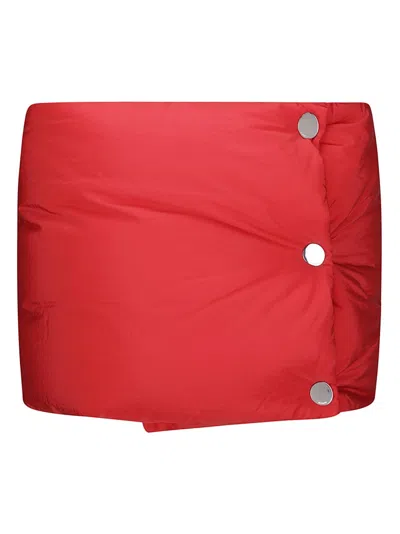 Sportmax Large Technical Fabric Scarf With Button Closure In Intense Red In Red