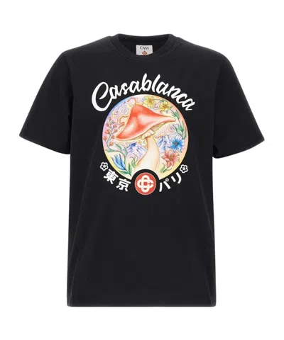 Casablanca Mushroom Emblem T-shirt In Black