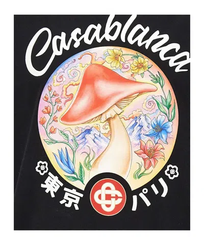 Casablanca Mushroom Emblem T-shirt In Black