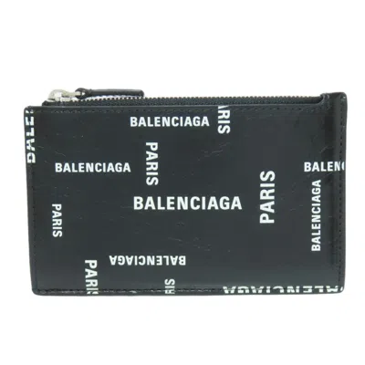 Pre-owned Balenciaga Black Leather Coin Purse/coin Case ()