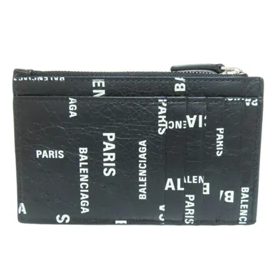 Pre-owned Balenciaga Black Leather Coin Purse/coin Case ()