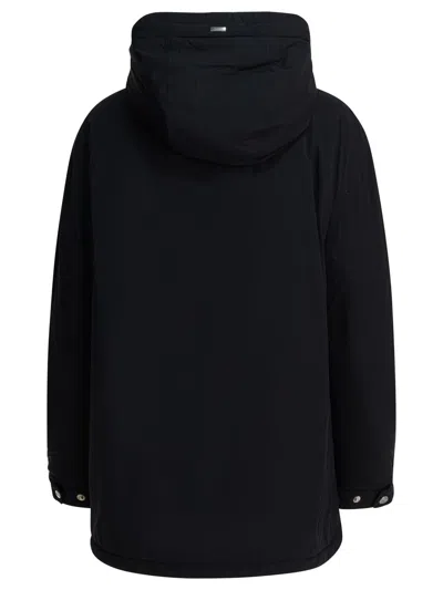 Herno Black Hooded Padded Coat In Black