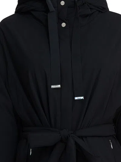 Herno Black Hooded Padded Coat In Black
