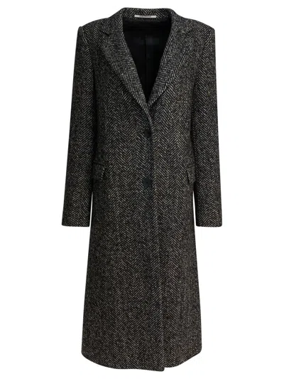Tagliatore Amanda Herringbone Coat In Gray