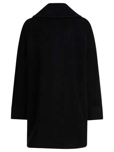 Tagliatore Black Virgin Wool Coat In Black