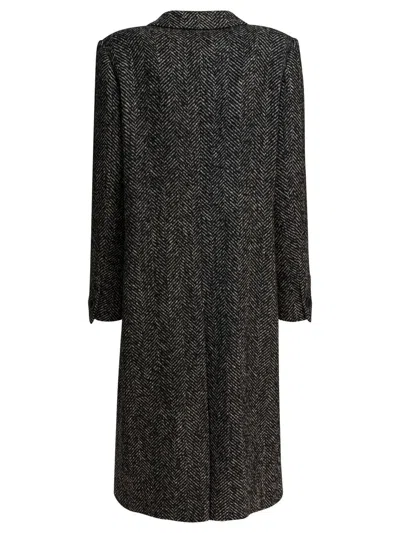 Tagliatore Amanda Herringbone Coat In Gray