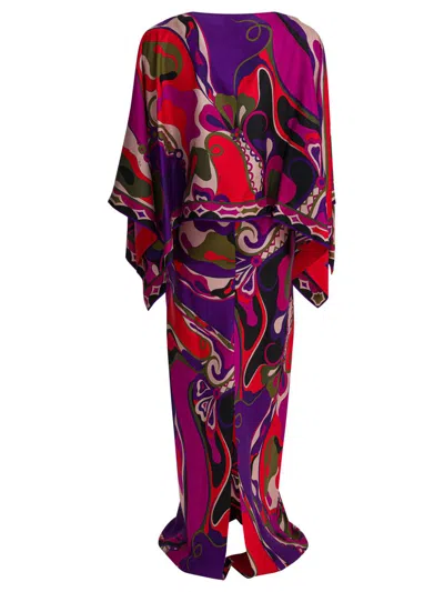 Pucci Floor-length Dress Draped Overlay In Multi