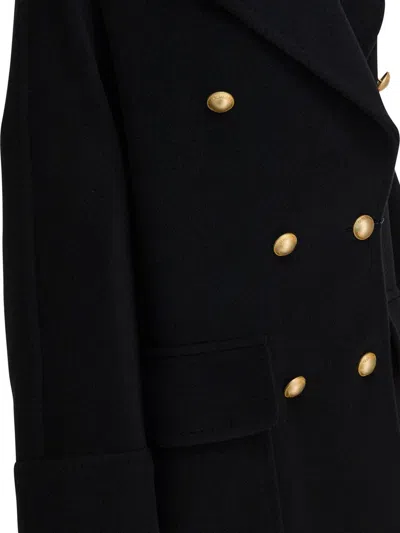 Tagliatore Black Virgin Wool Coat In Black