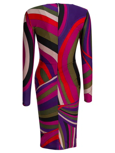 Pucci Iride Print Crewneck Dress In Multi