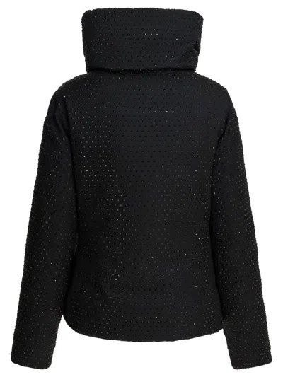 Pinko Black Padded Polyester Coat In Black