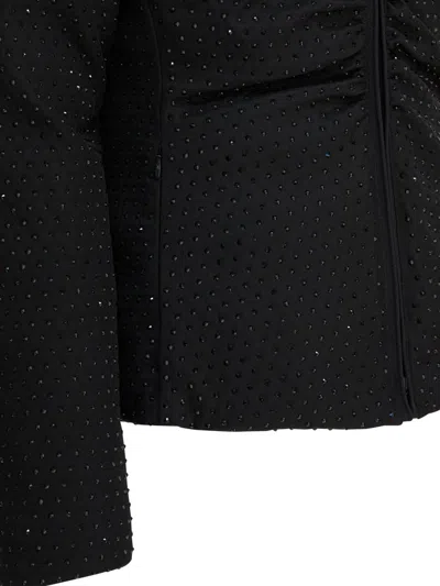 Pinko Black Padded Polyester Coat In Black