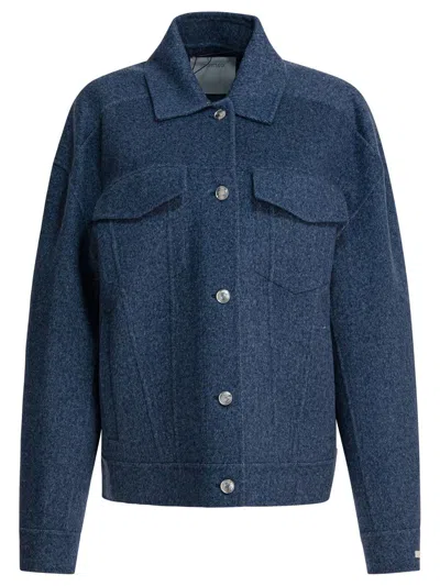 Sportmax Wool Overshirt Jacket Jackets And Coats Blue In Blue