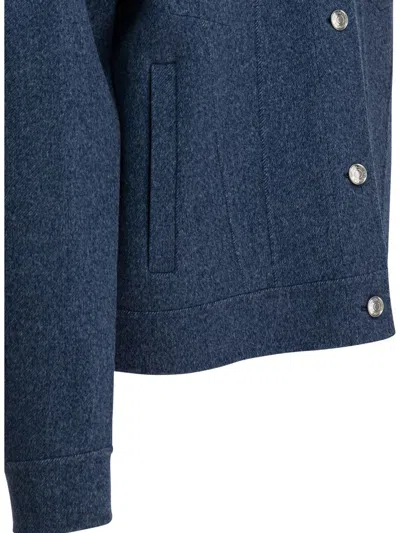 Sportmax Wool Overshirt Jacket Jackets And Coats Blue In Blue