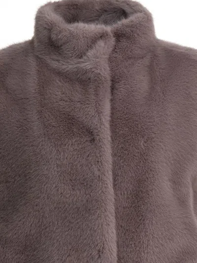 Herno Pink Hooded Polyester Coat In Pink