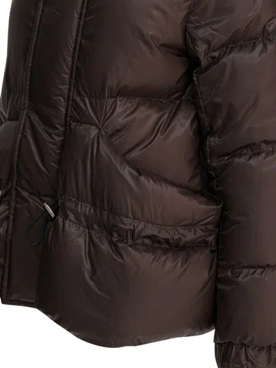 Sacai Brown Nylon Down Jacket In Brown